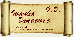 Ivanka Dunčević vizit kartica